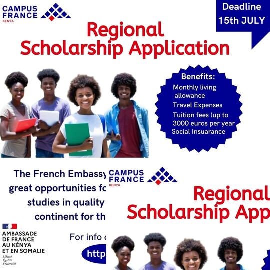French Embassy Regional Scholarships 2022/2023 for Kenyan Students.
